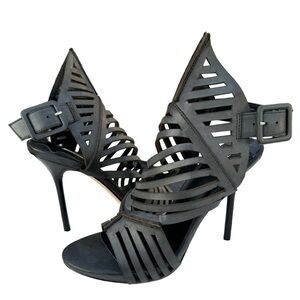 🆕 Leon Max Etienne Sandals Grey Leather Heels